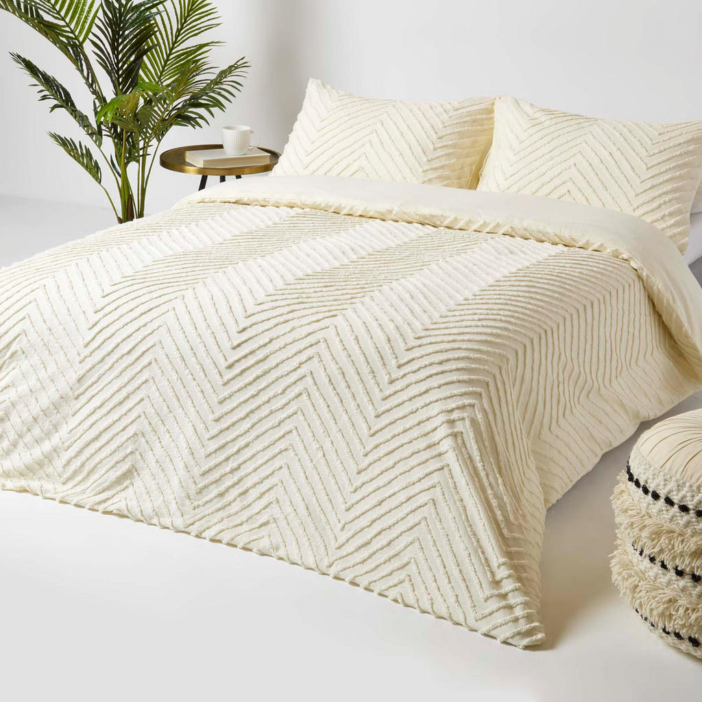Thumbnail - Homescapes Bettwäsche, Weiß, Textil, Grafikmuster, Rechteckig, 135x200 cm, Oeko-Tex®, Schlaftextilien, Bettwäsche, Bettw...