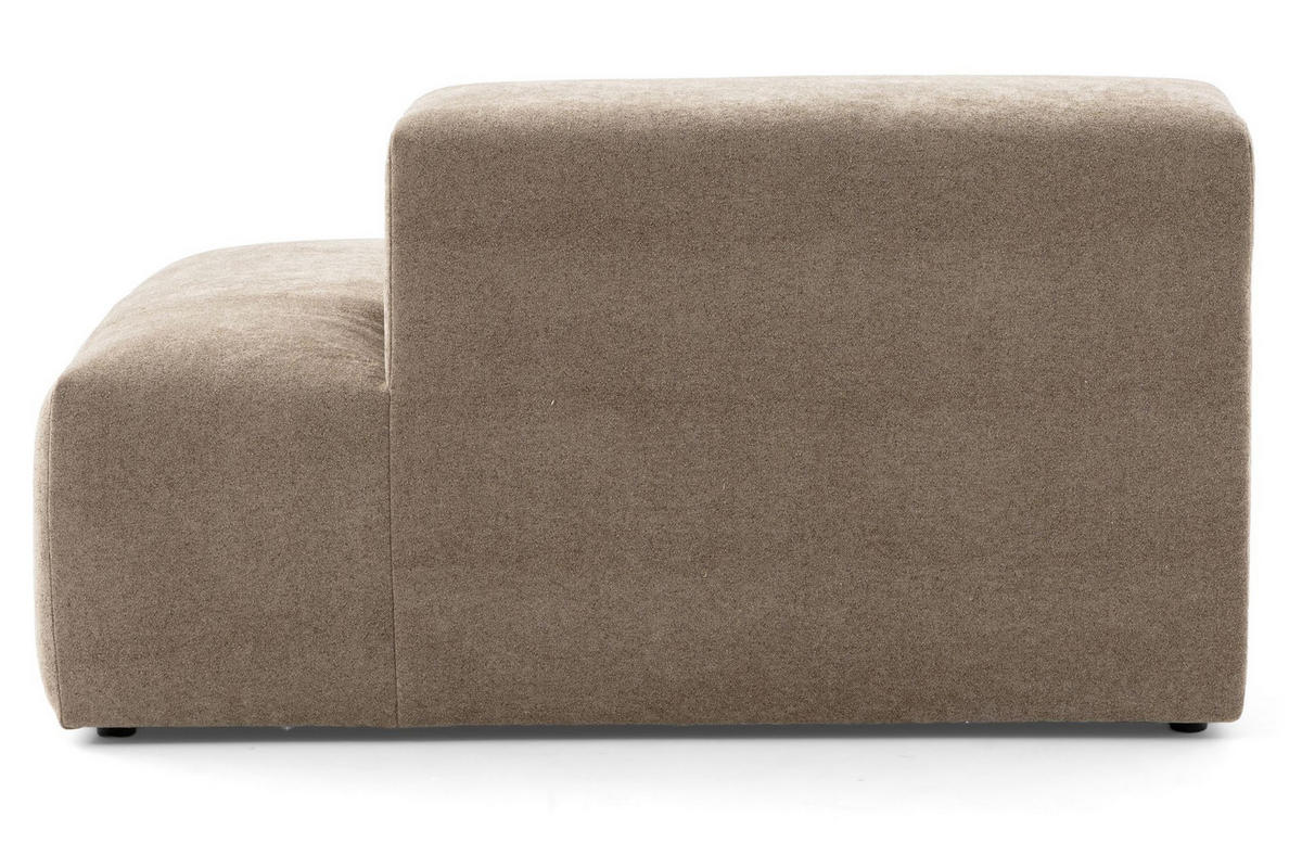 3-SITZER modulares Sofa HEAVEN SET 1 Rechts, Breite 255 cm Webstoff Braun - Schwarz/Braun, Holz/Kunststoff (102/71/255cm) - Muffo