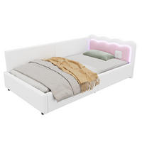 POLSTERBETT 90/200 cm Weiß mit LED-Beleuchtung und Lattenrost - Weiß, Textil (90/200cm) - Flora Grace