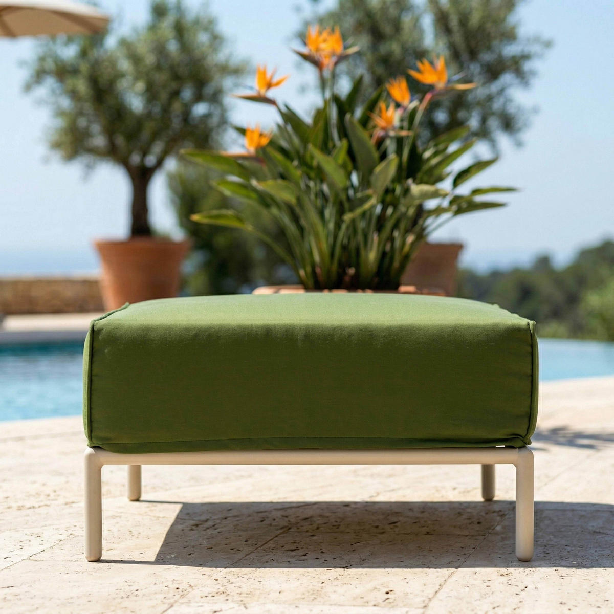 HOCKER, Kakigrün - Grün, Textil (72/38/77cm) - Oviala