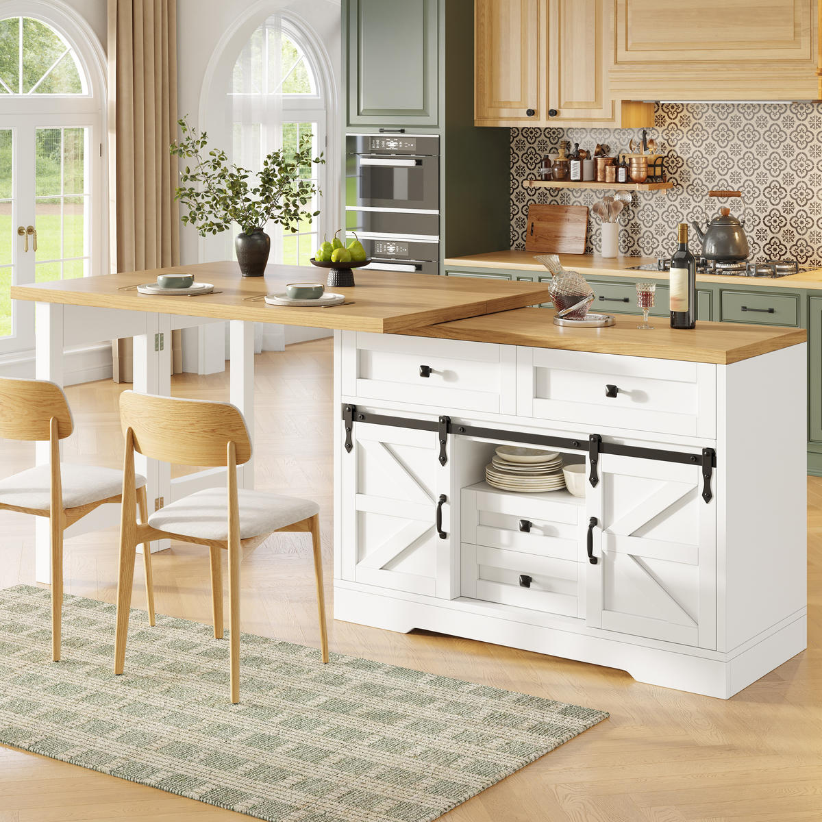 KÜCHENINSEL 360° Drehbar Stauraum Modern - Weiß, Holzwerkstoff (120/72/40cm) - FLIEKS