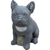 STEINFIGUR Frenchie schwarz Französische Bulldogge frostfest Steinguss - Schwarz, Stein (20/29/22cm) - stoneandstyle
