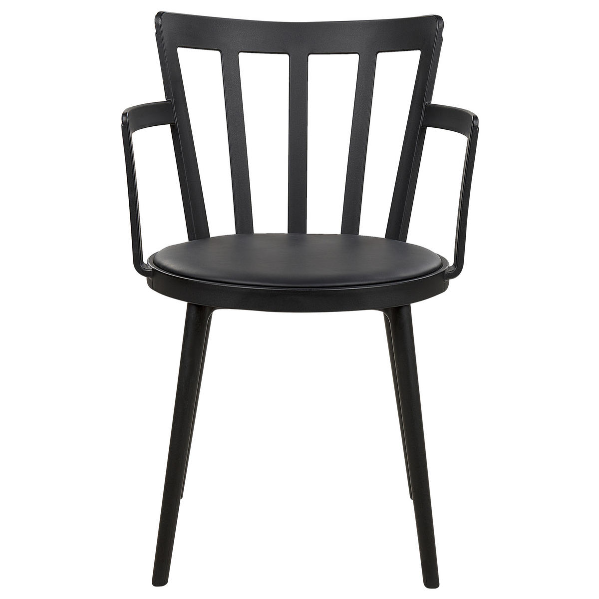 ÉTKEZŐSZÉK 4 darabos Szett Műanyag Fekete Morill - fekete, műanyag (49/77/52cm) - Beliani