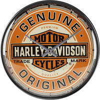 WANDUHR 31 cm Harley-Davidson Genuine Original - Creme/Orange, Metall (31/31/5cm) - Nostalgic-Art