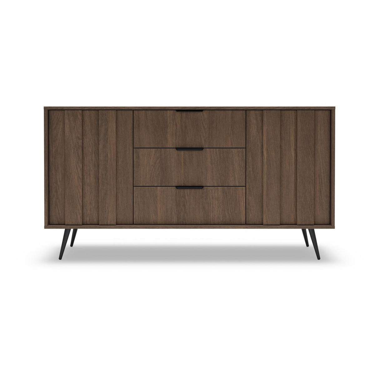 SIDEBOARD FARO, mit LED, Kommode mit 3 Schubladen - Eichefarben, Holzwerkstoff (154/83/40cm) - Bettso