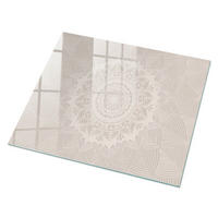 GLASPLATTE 80x60 cm – Beige Mandala - Blau, Glas (0.4/80/60cm) - ArtPrintCave