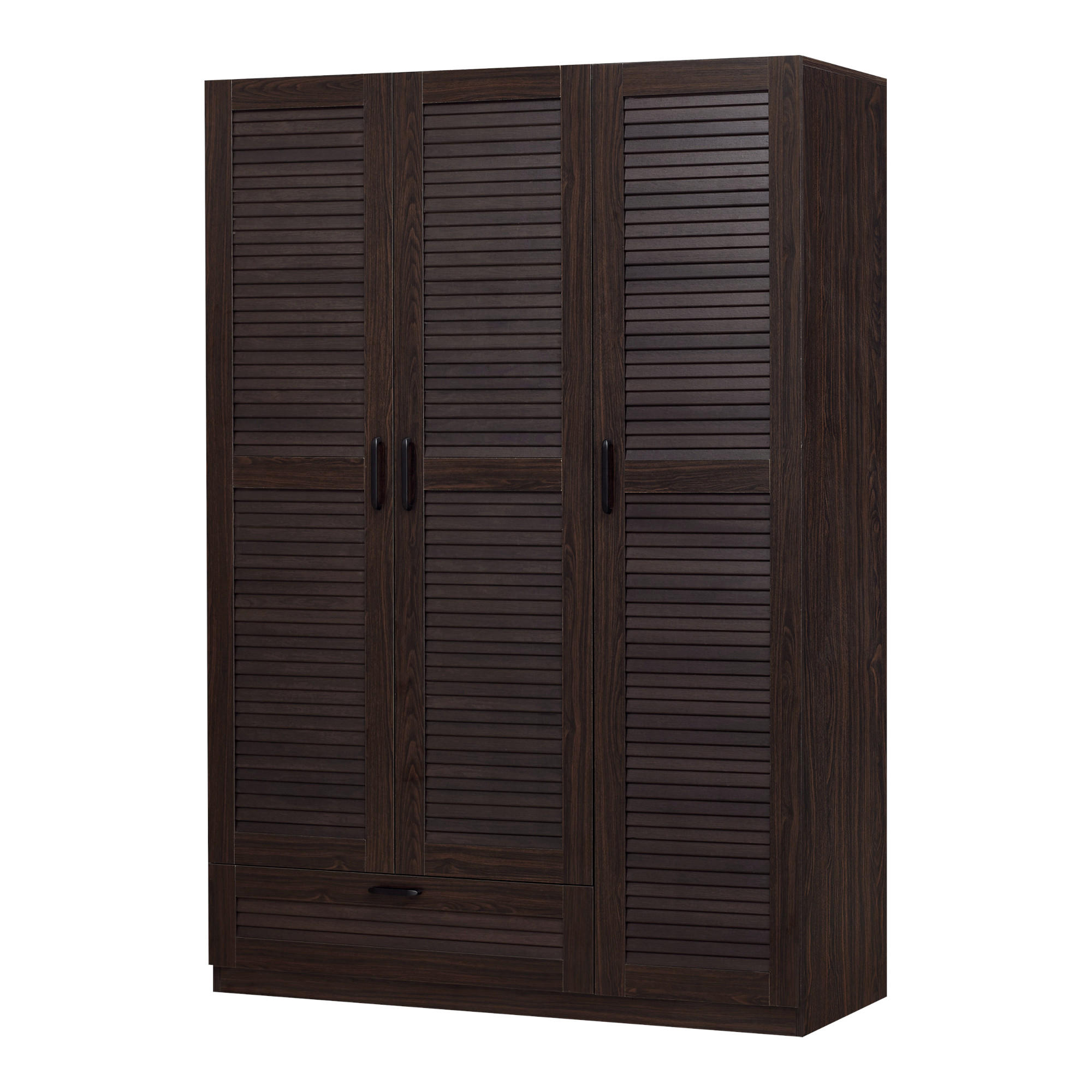 KLEIDERSCHRANK Finning - Walnussfarben, Holzwerkstoff (120/176/52cm) - [en.casa]