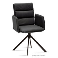 ARMLEHNSTUHL (2er-Set) Dulci 52x92x60 Schwarz/Anthrazit - Anthrazit/Schwarz, Kunststoff (60/92/52cm) - 58aufmkessel