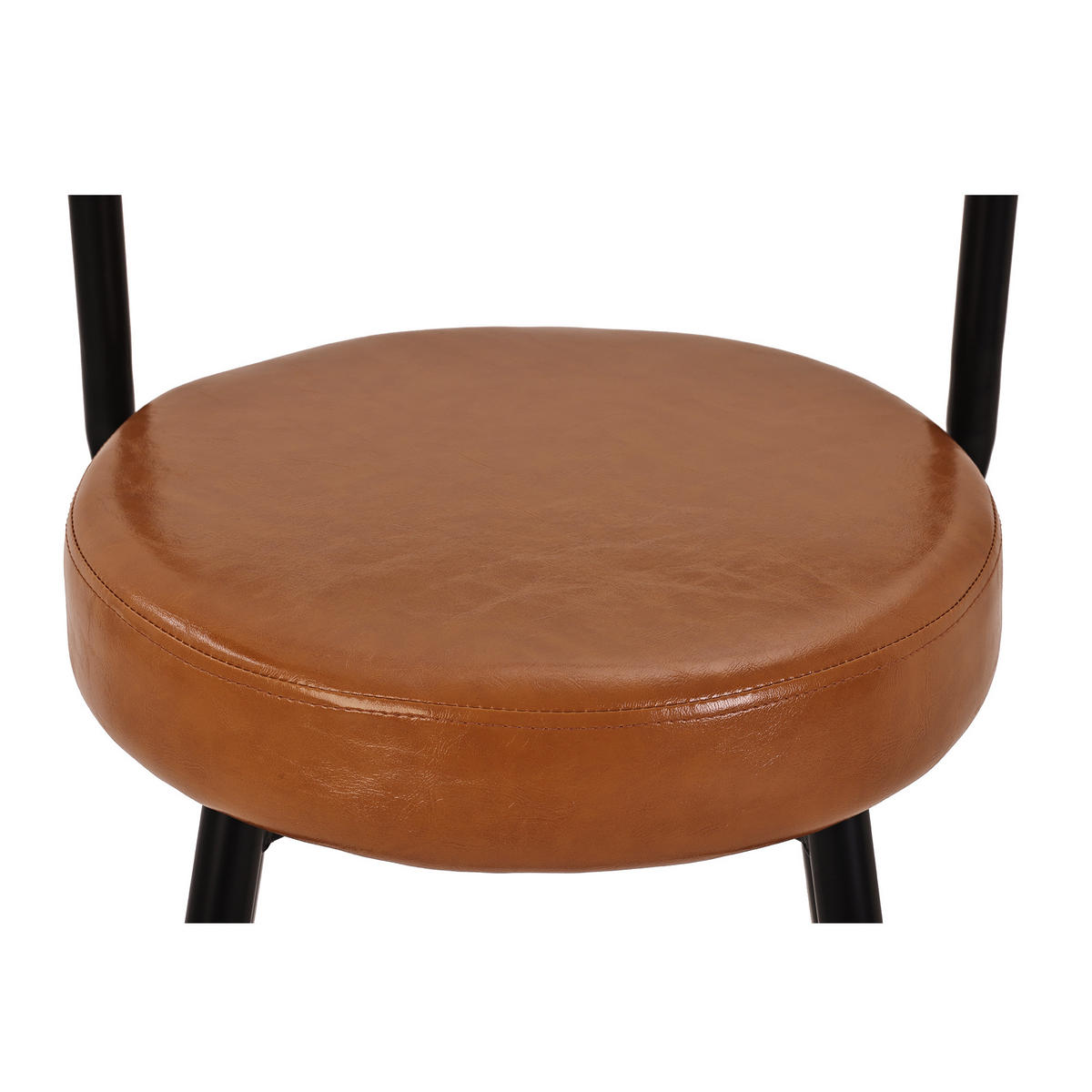 BARHOCKER 4-Tlg Ergonomisch, PU Leder, Eisenbeine, Braun - Braun, Metall (37/90.5/37cm) - FLIEKS