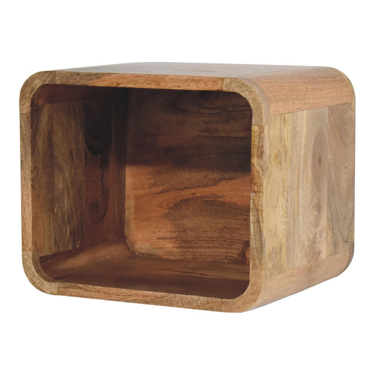 NACHTTISCH Levitate, Wandmontiert, Offenes Fach , Braun - Beige/Messingfarben, Holz/Metall (30/25/25cm) - Artisan Furniture