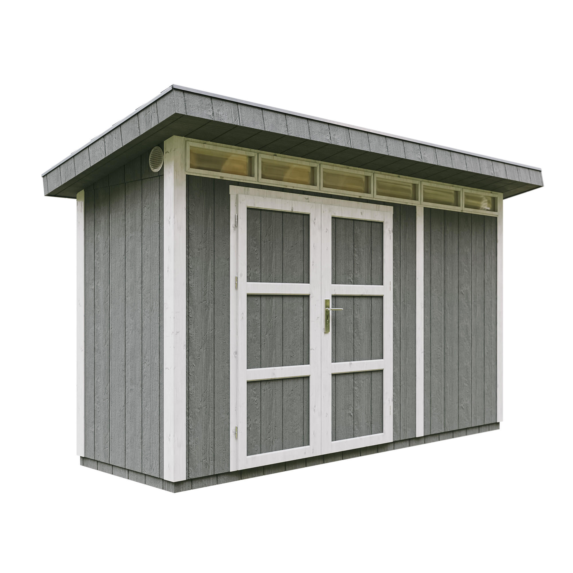 HOLZ-GARTHENHAUS basis LP SmartSide 4,3m² mit B161xL411xH239 cm - M902A - CAVERN STEEL - Dunkelgrau, Holz (412/239/161cm) - Timbela