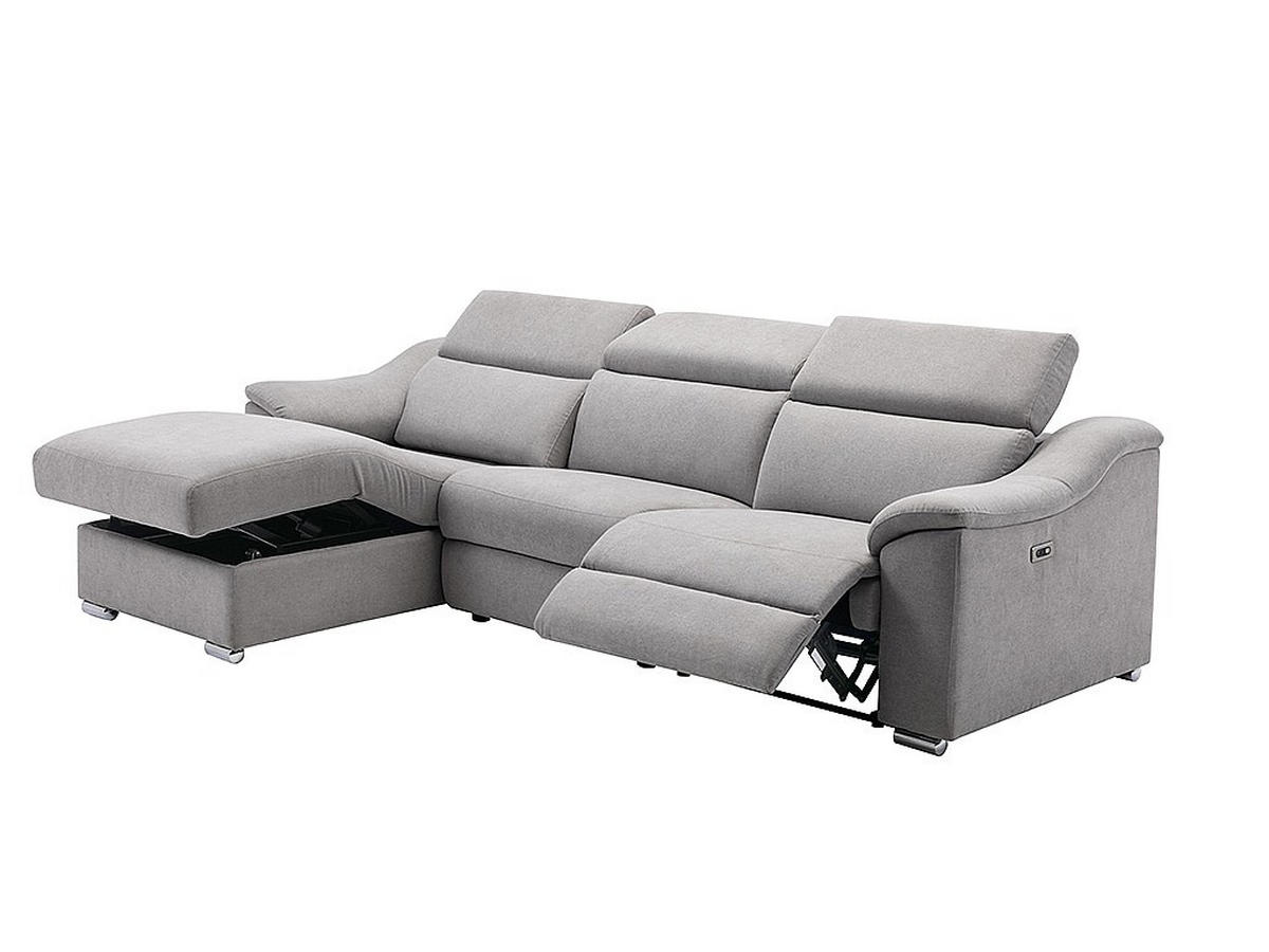 RELAXSOFA - 5 Personen - stoff - hellgrau Pedrera - Hellgrau, Textil/Metall (284/100/175cm) - Vente-Unique