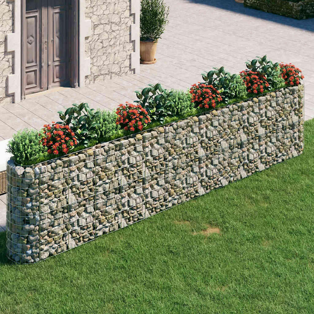 GABIONEN-HOCHBEET Verzinktes Eisen 470x50x100 cm - Silberfarben, Metall (470/100/50cm)