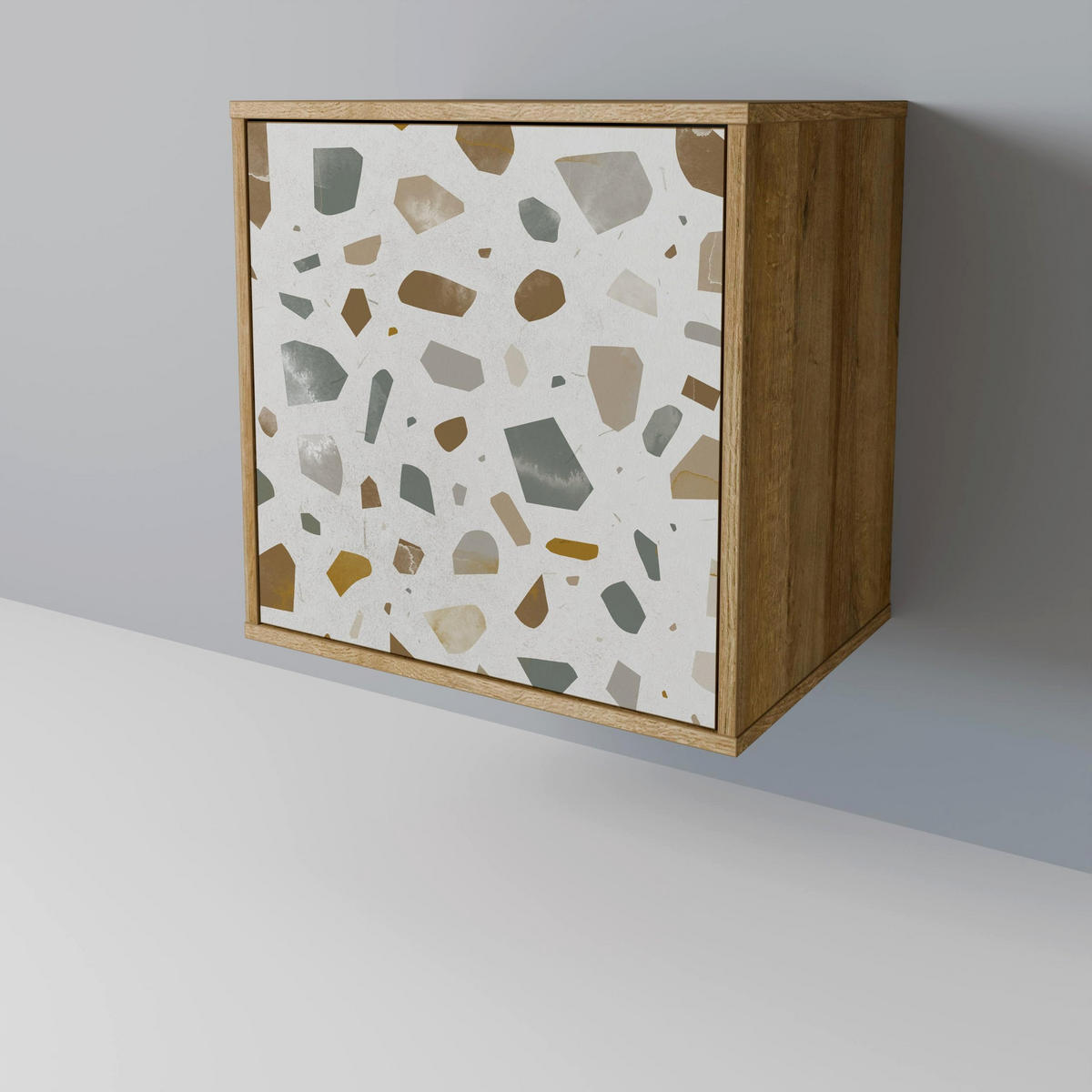 SIDEBOARD PIECES OF TOMORROW, Eichefarben, 57,5x42x77,5 cm, Schräge Buchenholzfüße - Eichefarben/Buchefarben, Holzwerkstoff/Buchenholz (57.5/77.5/42cm) - SpaceRebels