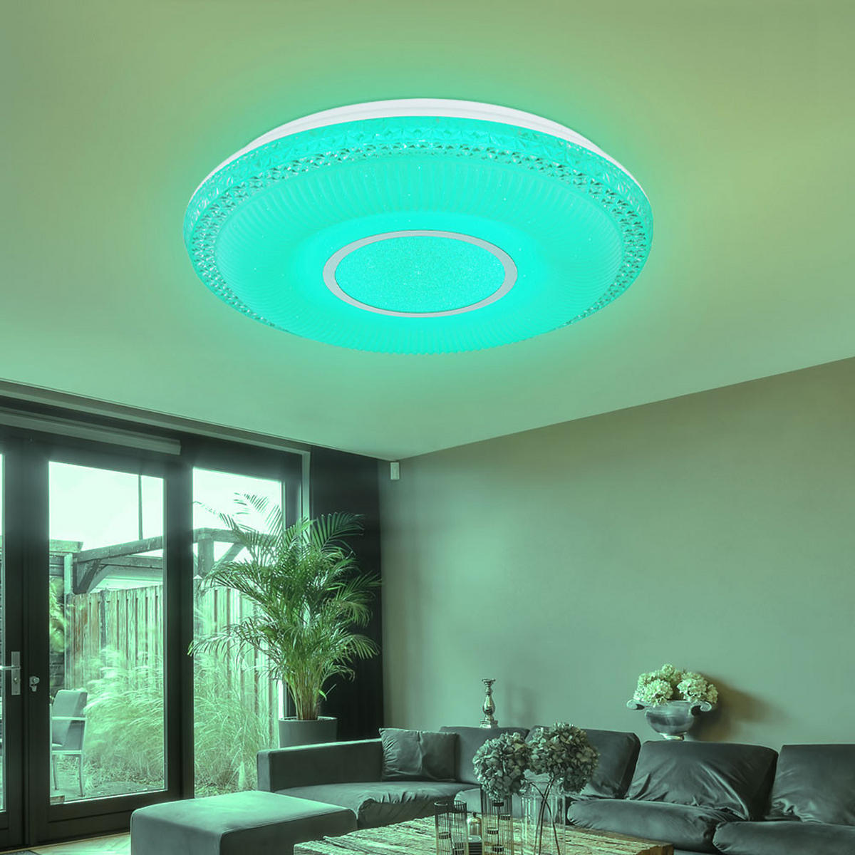 LED DECKENLEUCHTE Klemens Weiß Metall - Weiß, Metall (50/50/9cm) - Globo Lighting