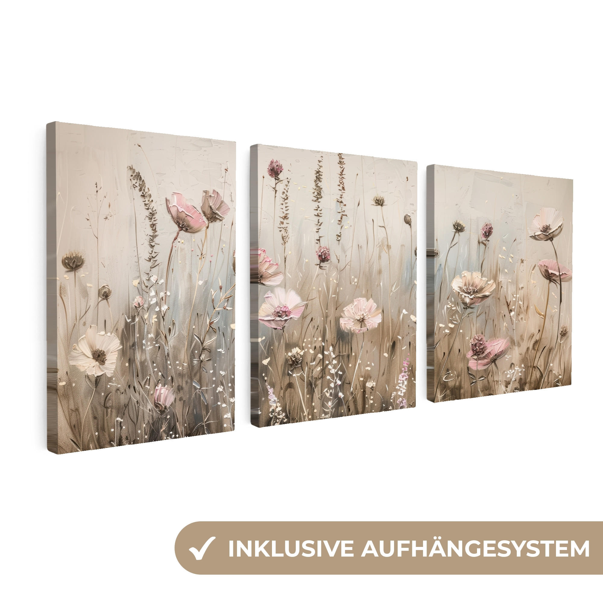 MuchoWow Leinwandbild Ecru 180x80 cm