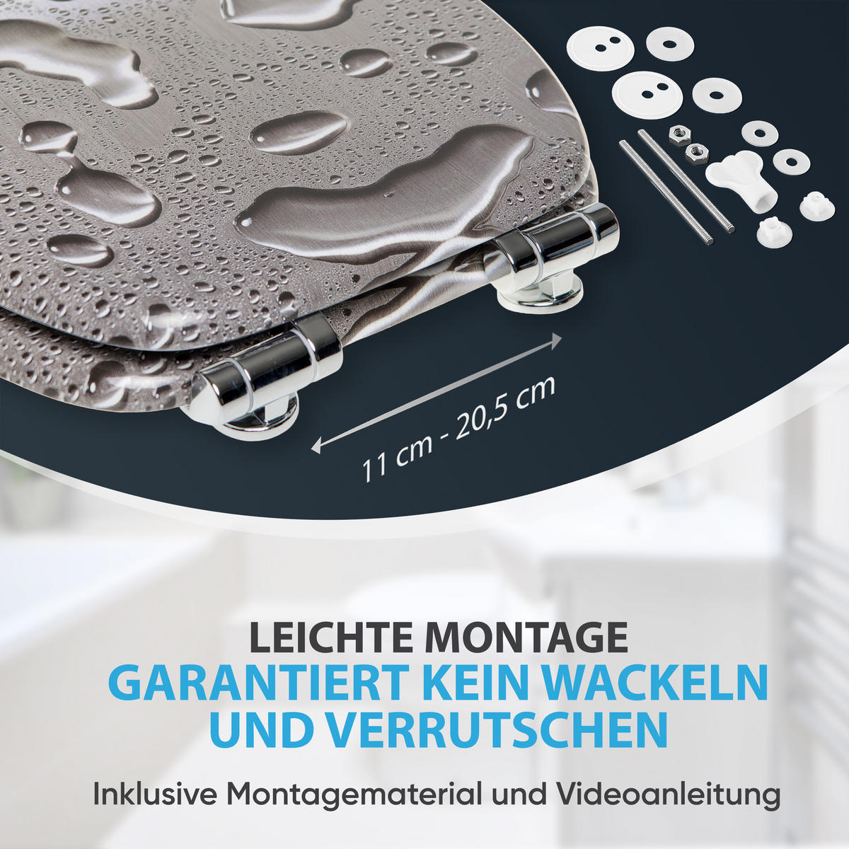 WC-SITZ mit Absenkautomatik Dewdrop - Grau, Holzwerkstoff (38/6/47cm) - Sanilo