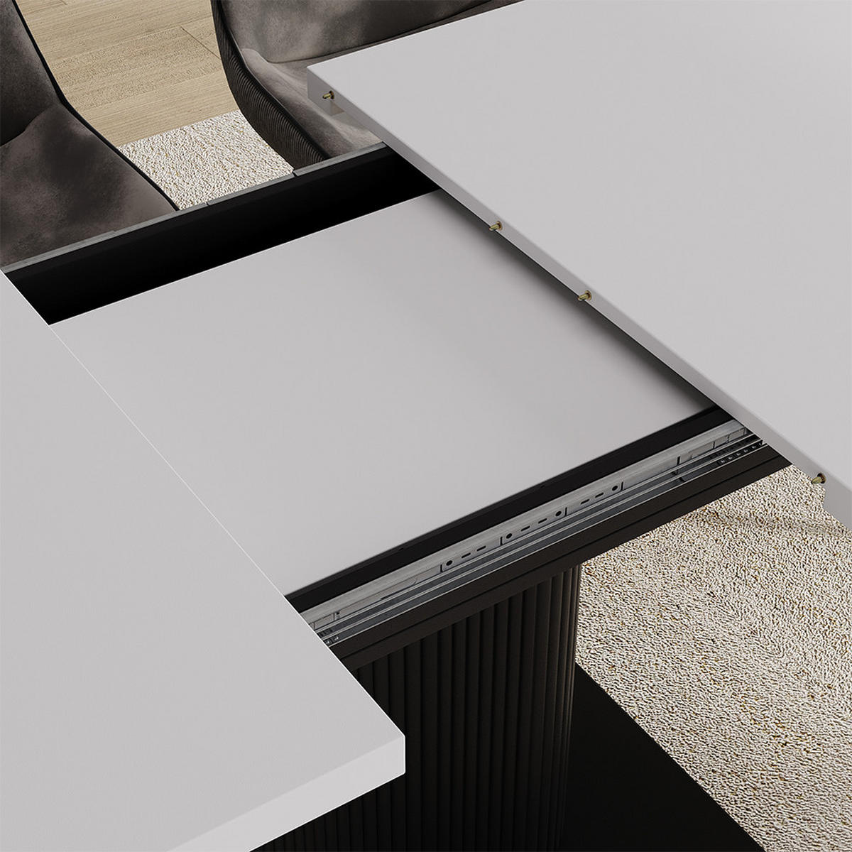 JÍDELNÍ STŮL Fenaro Bílá/černá - bílá/černá, kompozitní dřevo (80/120/77.4cm) - Vicco