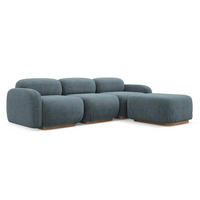 ECKSOFA Beidseitig Bouclé Stoff Blau - Blau/Blaugrau, Holz/Textil (270/190cm) - Makamii
