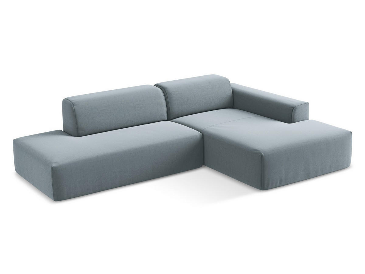 POUF Samt Stoff Grau - Silberfarben/Schwarz, Holzwerkstoff/Kunststoff (75/37/75cm) - Makamii