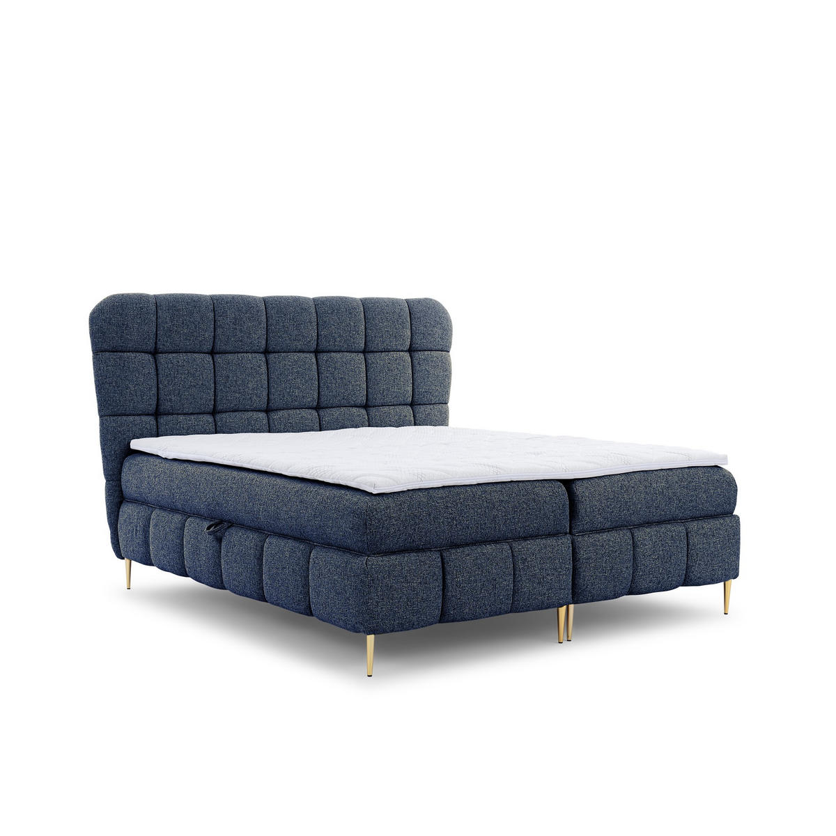 BOXBETT Grazia In Corbett - Dunkelblau, Holzwerkstoff/Textil (180/200cm) - Fun Möbel