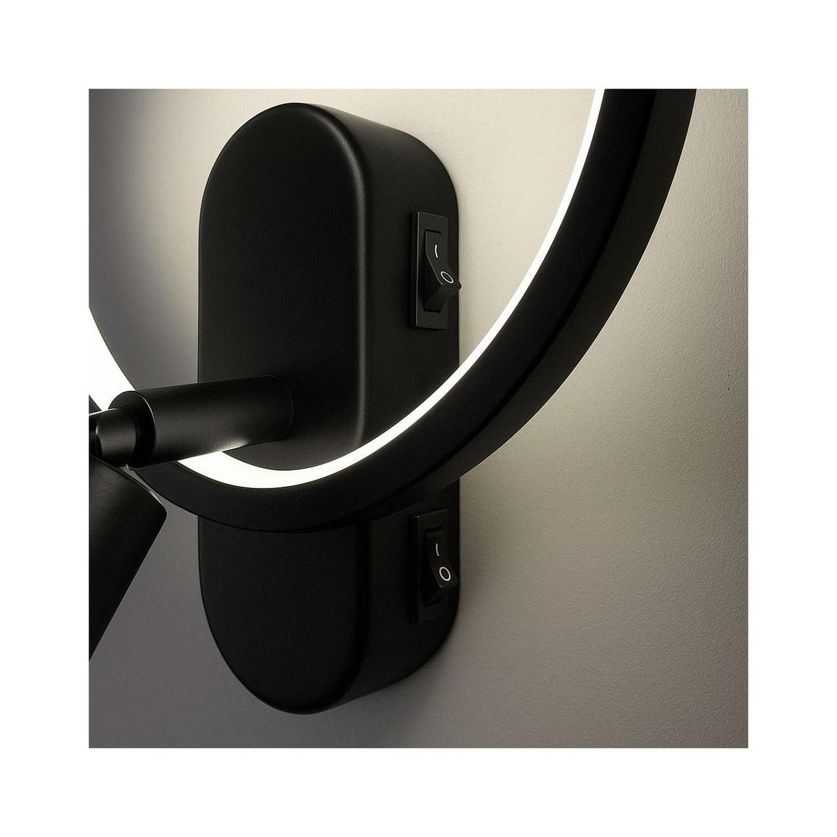 WANDLEUCHTE Lona, Schwarz, 25cm - Schwarz, Metall (18/25/18cm) - KOSILUM
