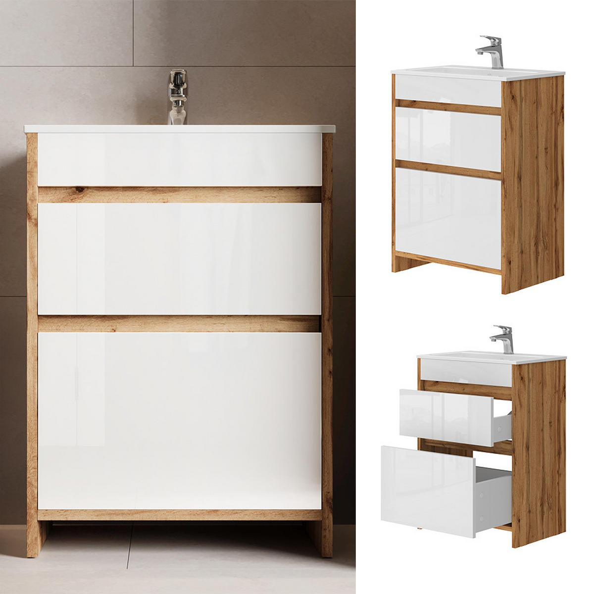 Honigeiche, Holzwerkstoff (59.6/81.9/40cm) - Vicco