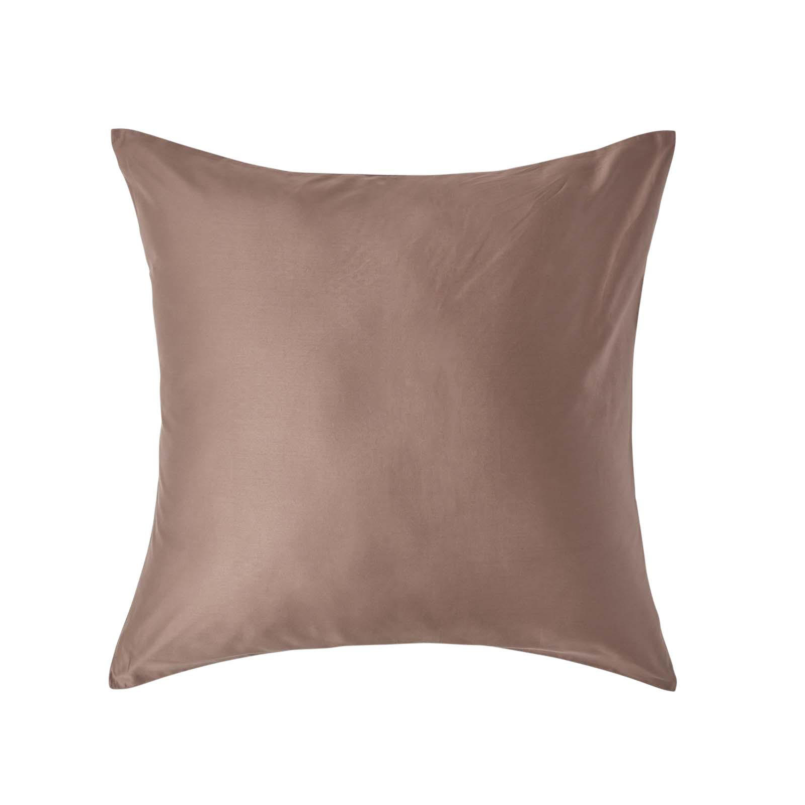 BIO-KISSENBEZUG Satin, Fadendichte 400 - Braun, Textil (80/80cm) - Homescapes