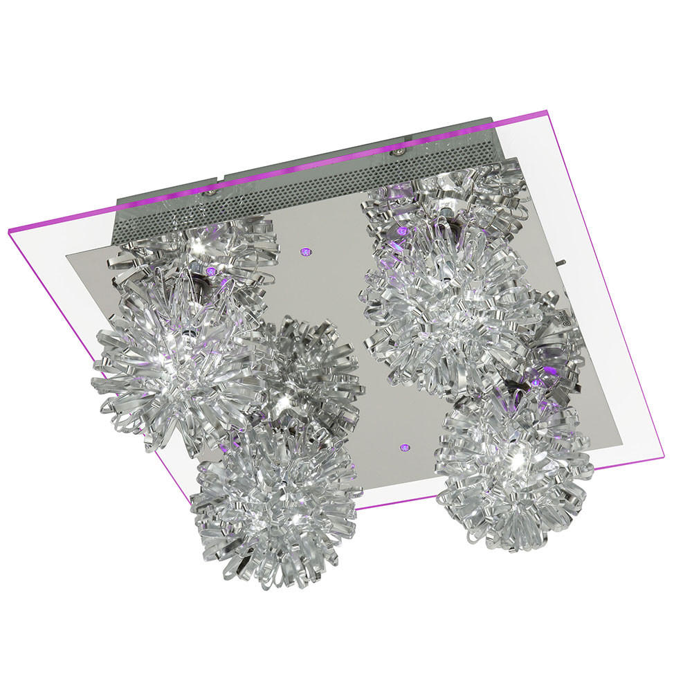 LED DECKENLEUCHTE Stahl Silber Geflecht - Silberfarben, Metall (19/34/34cm) - Esto