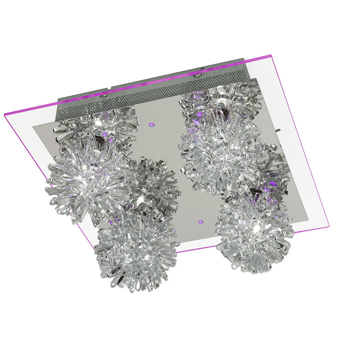 LED DECKENLEUCHTE Stahl Silber Geflecht - Silberfarben, Metall (19/34/34cm) - Esto