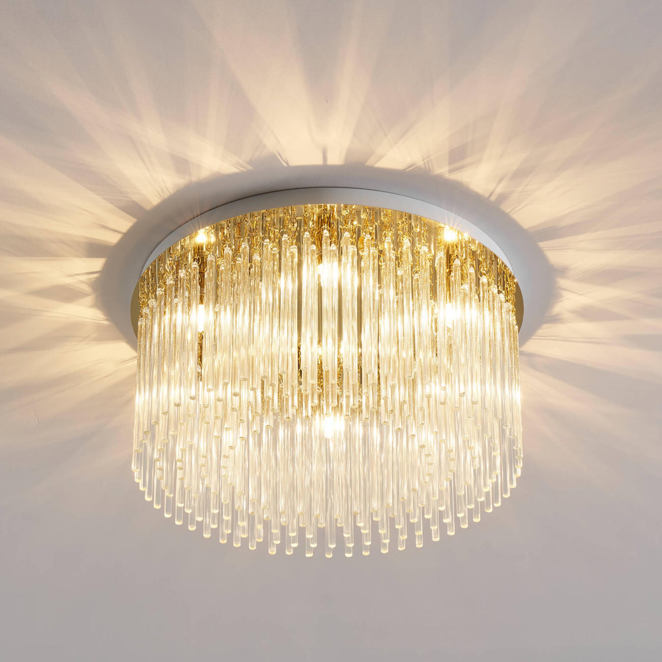 DECKENLEUCHTE Sandrilla, Transparent und goldfarben, 20.5cm - Transparent, Glas (20/42/20.5cm) - KOSILUM