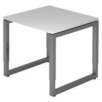 SCHREIBTISCH Serie-R 80/80/74 cm in Grau/Graphitfarben - Graphitfarben/Grau, Holzwerkstoff (80/80/74cm) - bümö