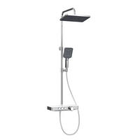 ÜBERKOPFBRAUSESET mit Thermostat Regendusche Chrom - Chromfarben, Metall (36/110/46cm) - EMKE