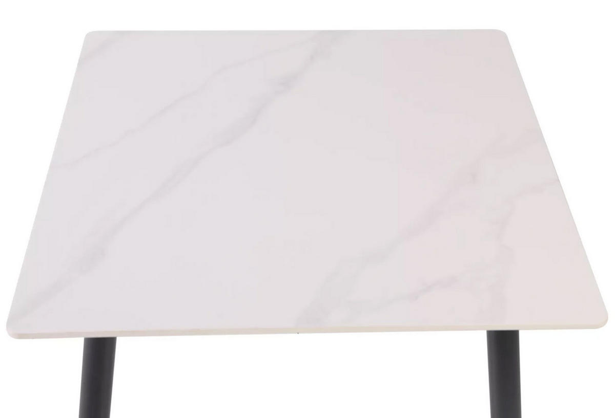 ESSTISCH Rion Marmor Weiß 80 / 80 / 76cm - Schwarz/Weiß, Holz/Keramik (80/80/76cm) - Feldmann-Wohnen