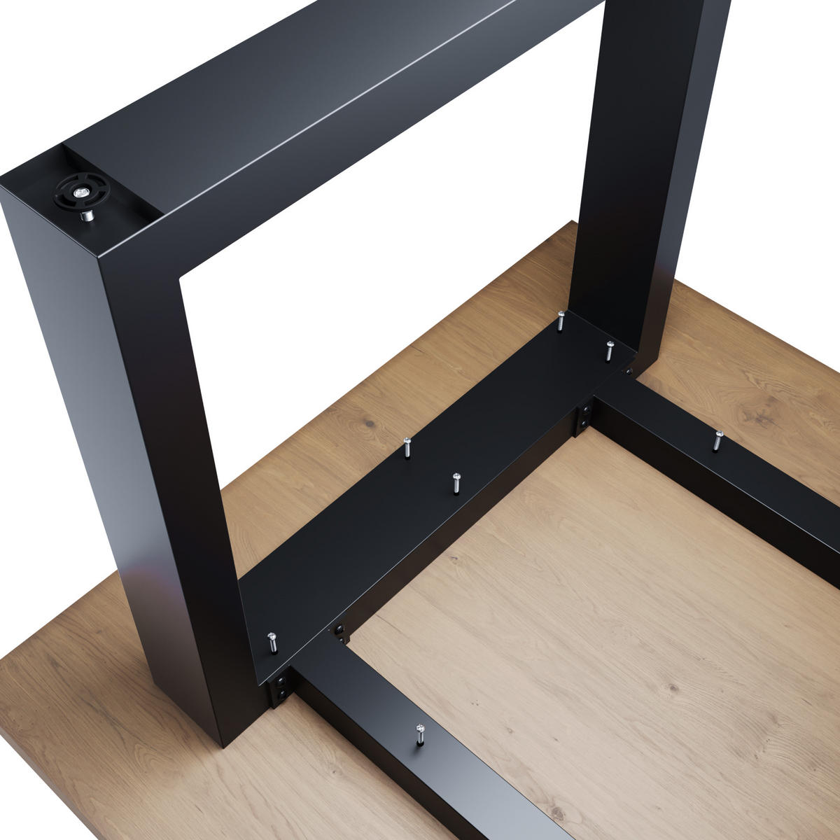 TISCHBEINE Eta Extreme Schwarz Metall 260/80/72 cm - Schwarz, Metall (80/72/260cm) - Metalo Pro