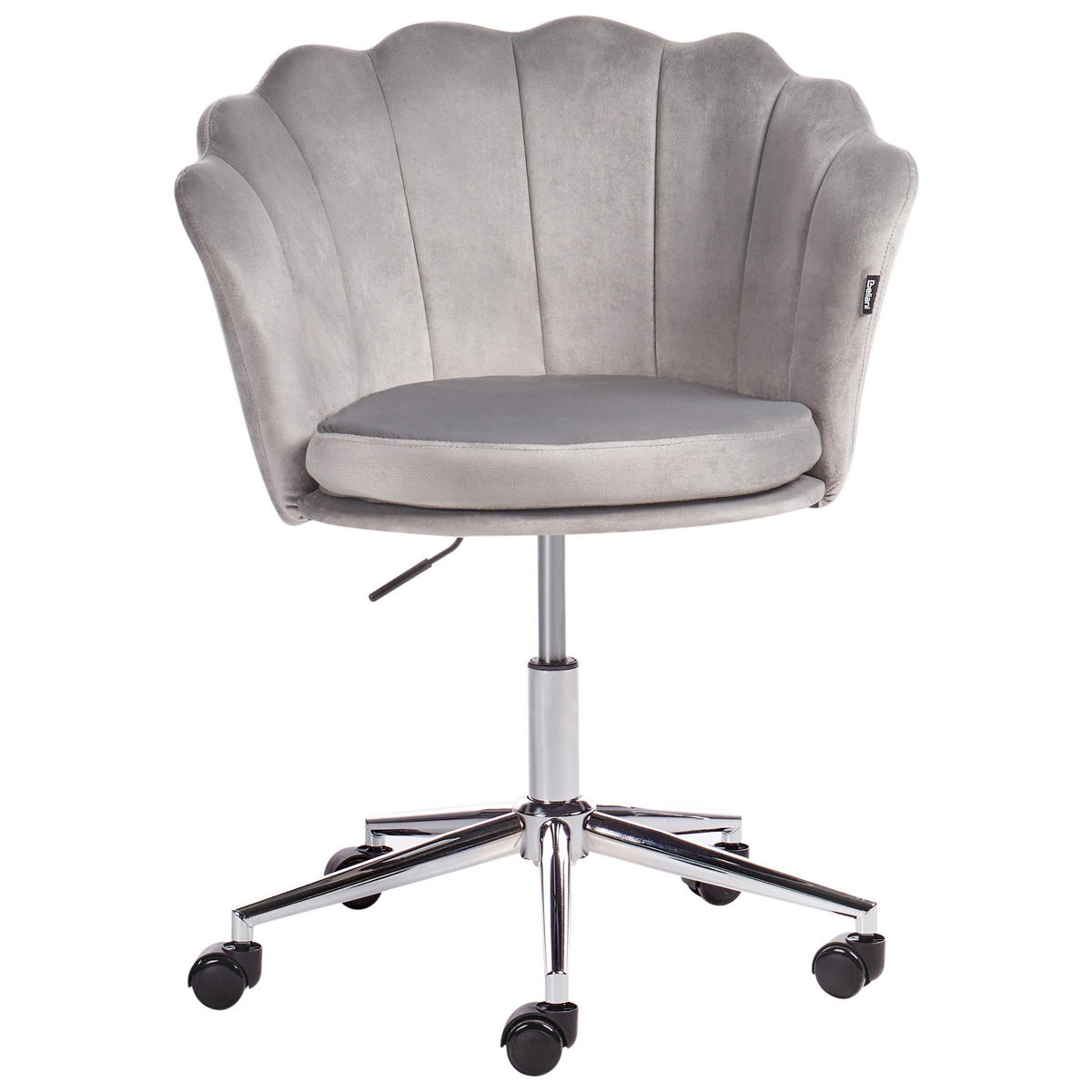 BÜROSTUHL Samtstoff Grau Monticello - Grau, Textil/Metall (67/78/65cm) - Beliani