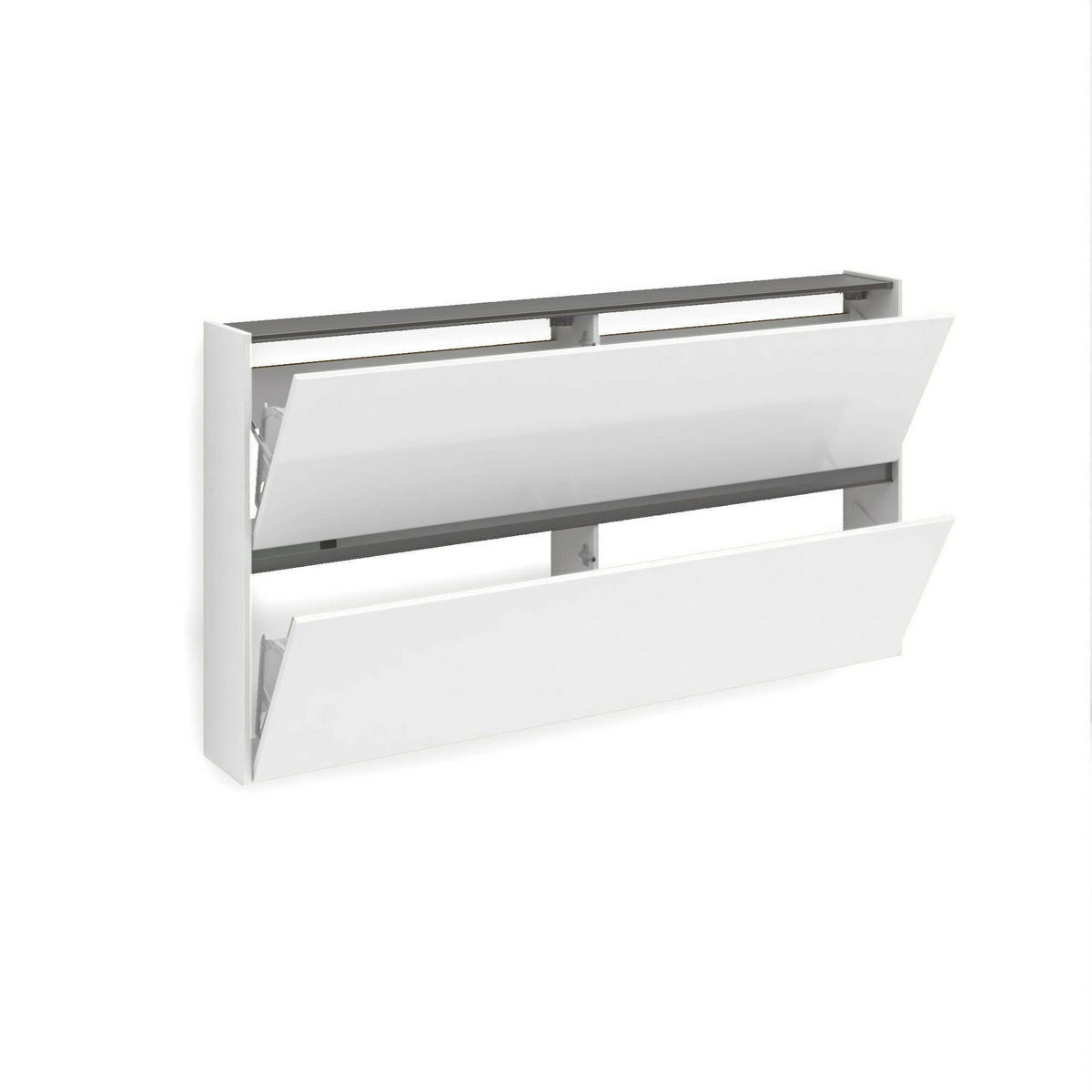 SCHUHSCHRANK Glänzendes Weiß 19/160/85 cm - Weiß, Holzwerkstoff (160/85/19cm) - DMORA