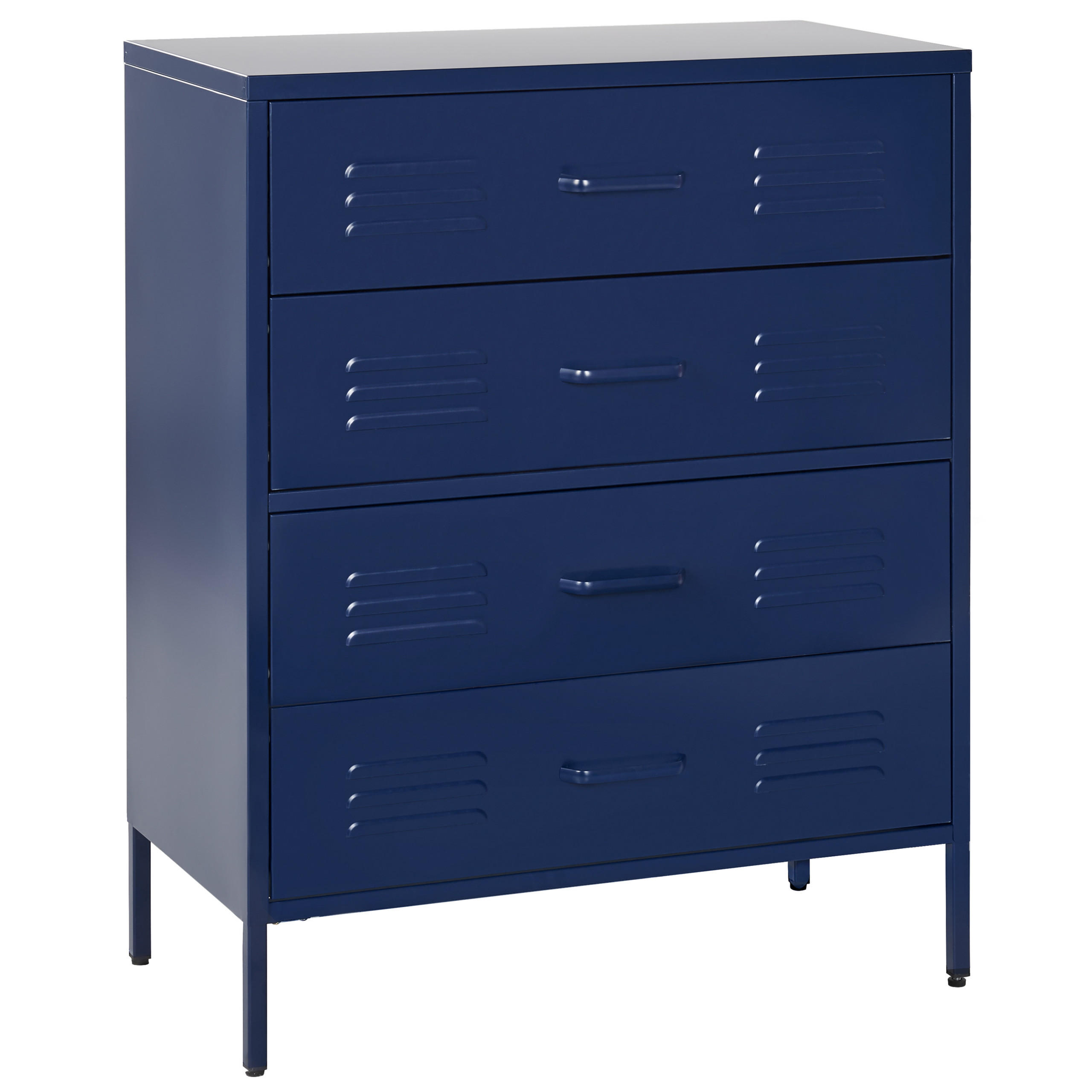 KOMMODE blau 4 Schubladen Enago - Blau, Metall (80/102/40cm) - Beliani