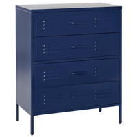 KOMMODE blau 4 Schubladen Enago - Blau, Metall (80/102/40cm) - Beliani
