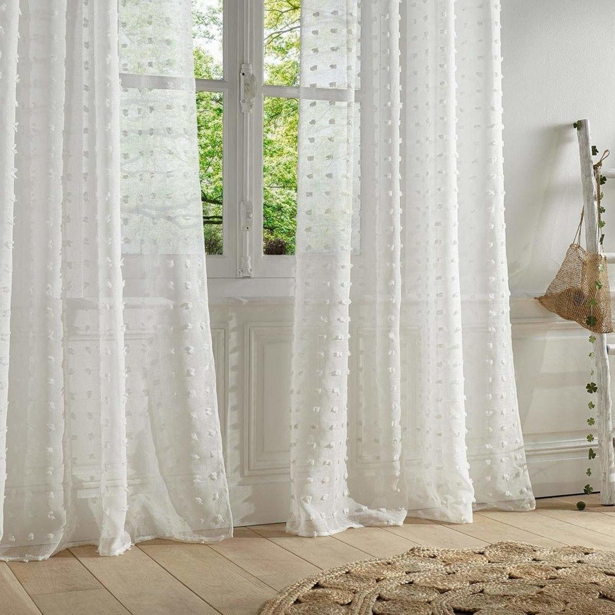 FERTIGVORHANG auf Rädern mit modischem Muster 240/140/240 cm - Weiß, Textil (140/240/240cm) - Atmosphera Createur d´interieur