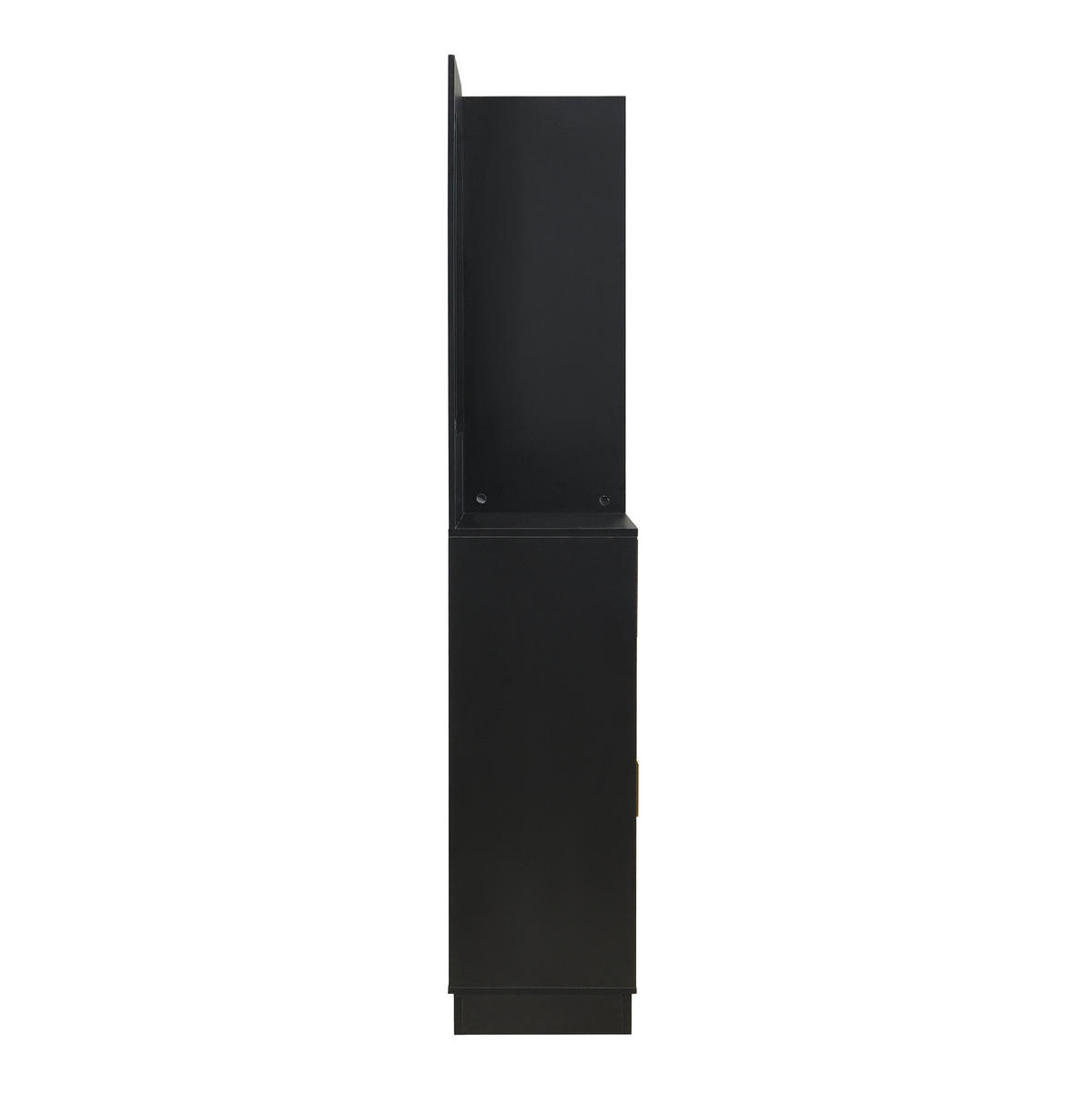 DIELENGARDEROBE 110/33/185,5 cm in Schwarz mit Spiegel und Schuhablage - Schwarz, Holzwerkstoff (110/185.5/33cm) - BEAOK