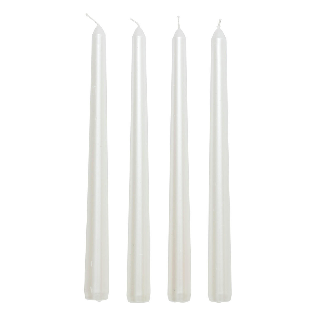KERZEN 4er-Set 2,1/2,1/25 cm - Weiß, Paraffin (2.1/25/2.1cm) - Atmosphera Createur d´interieur