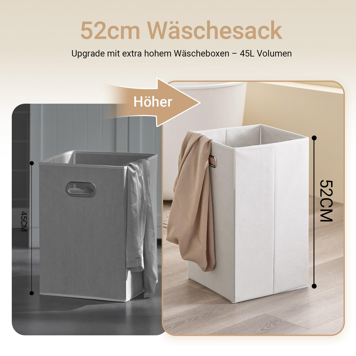 WÄSCHESCHRANK, Badschrank mit 3 Wäschesäcken, 78x38x90cm - Weiß, Holzwerkstoff (78/90/38cm) - SoBuy