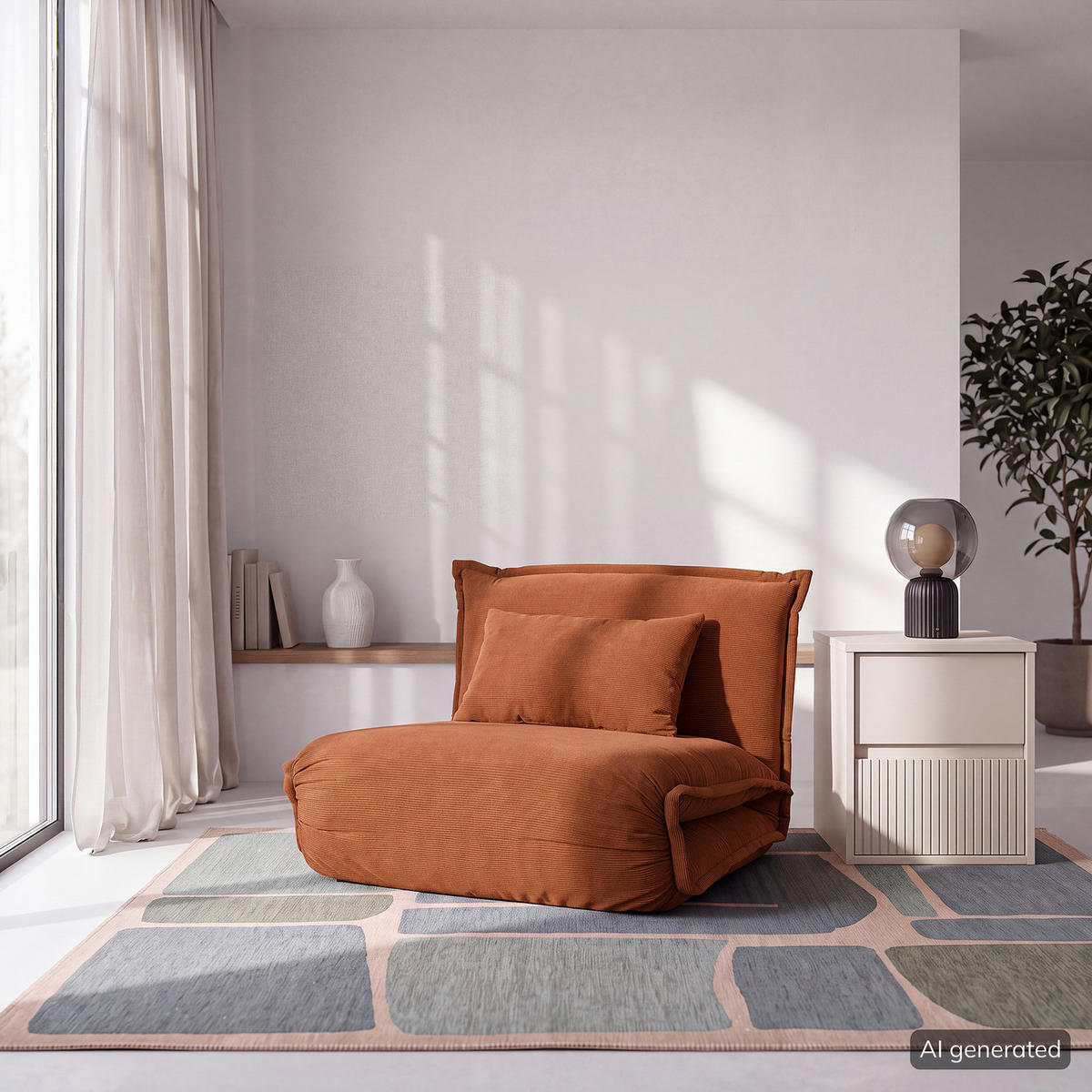 SCHLAFSESSEL - Rostfarben, Textil/Metall (100/73/85cm) - home24