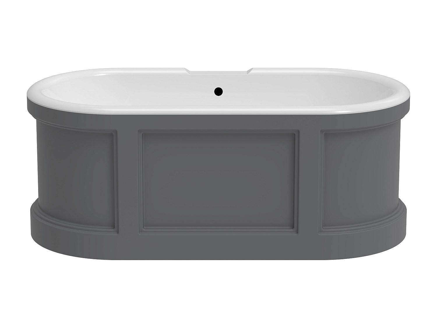 FREISTEHENDE Badewanne - 1 Person - Acryl - Grau - Grau, Kunststoff (151/60/73.5cm) - Vente-Unique
