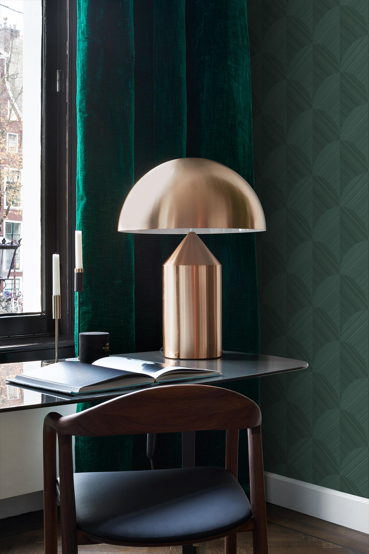 TAPETE 3D Muster 53 cm x 10.05 m - Grün, Papier (53/1000cm) - Origin Wallcoverings