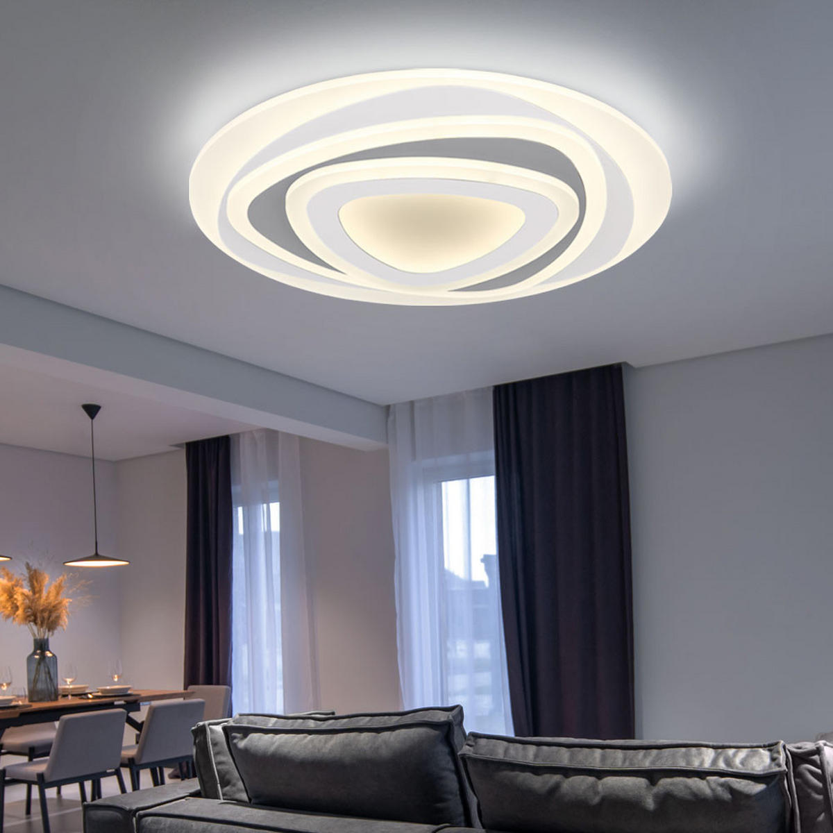 LED DECKENLEUCHTE Sabatino Weiß - Weiß, Metall (50/50/6cm) - Globo Lighting