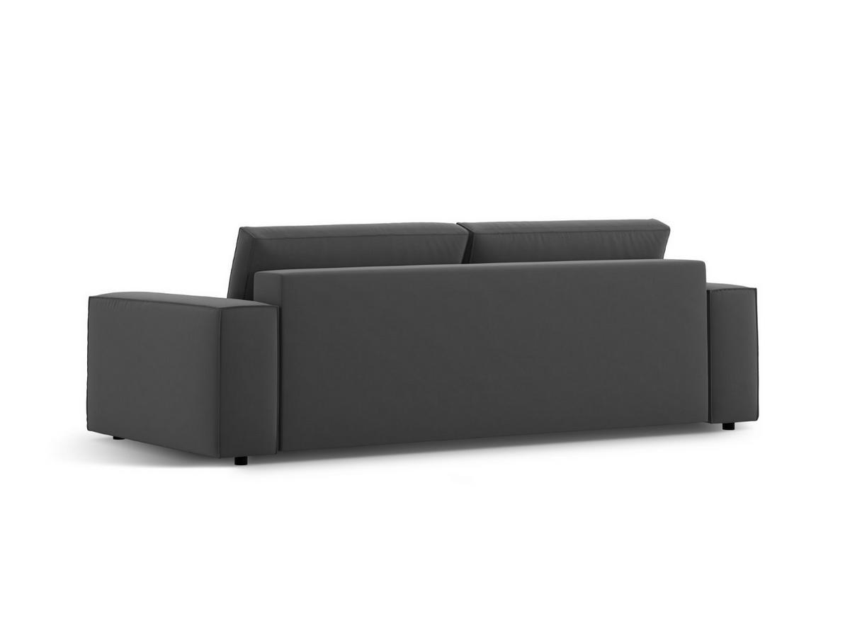 SOFA ausklappbar mit Bettkasten Jodie aus Samt grau 3 Sitzplätze - Grau, Textil (107/86/247cm) - Micadoni