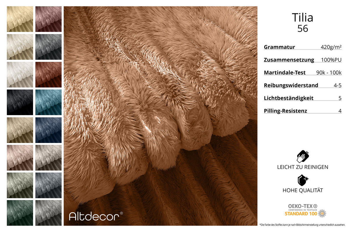 BOXSPRINGBETT mit Matratze H3|H4 und Lattenrost - TOLO KING 140x200 Cord - Rotbraun - Rotbraun, Holzwerkstoff (140/200cm) - ALTDECOR