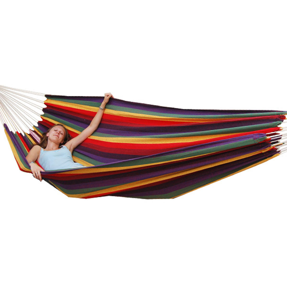 XXL-HÄNGEMATTE für 2 Personen bis 150kg, 200/120 cm, bunt - Multicolor, Textil (160/2.5/260cm) - Amanka